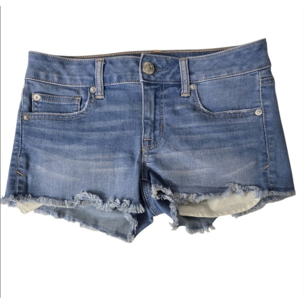 American Eagle Outfitters Super Stretch Cut-Off Denim Shorts Blue Women's Size 4